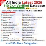 All India Latest Database State Wise, Pin Code Wise, Category Wise